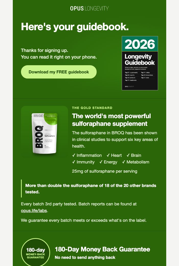 Ad page copy, desktop, light. open the email